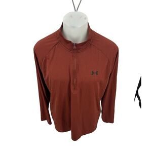 Under Armour Shirt Mens XXL 1/4 Zip Performance Stretch Logo Long Sleeve 31-21